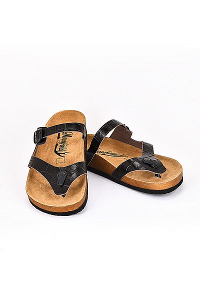 Moosefield Genuine Leather Dark Brown Men's Slippers