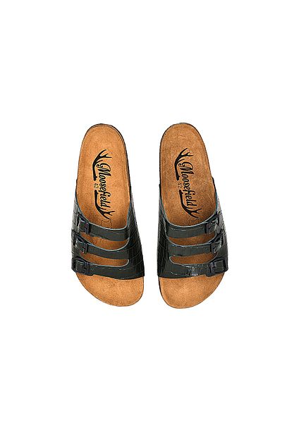Moosefield Genuine Leather Green Men's Slippers