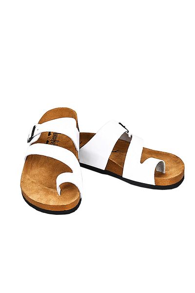 Moosefield Genuine Leather White Men's Slippers