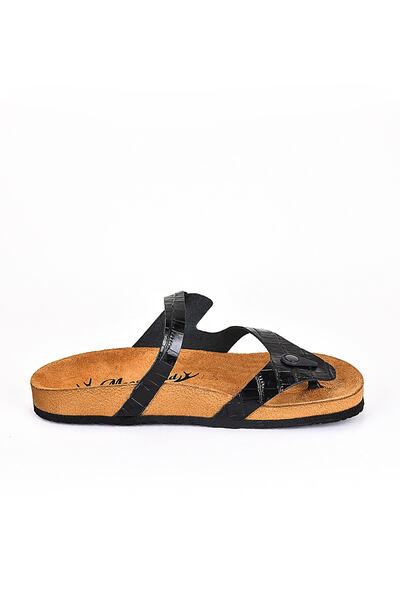 Moosefield Чорні чоловічі капці з натуральної шкіри