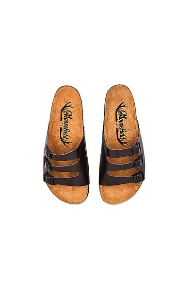 Moosefield Men's Slippers Genuine Leather Dark Brown