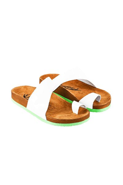 Moosefield Women's White Genuine Leather Slippers