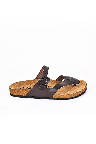 Moosefield Чоловічі тапочки з натуральної шкіри темно-коричневого кольору