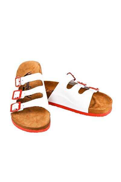 Moosefield Бели дамски чехли от естествена кожа