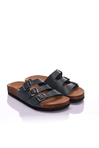 Moosefield Genuine Leather Green Women's Slippers