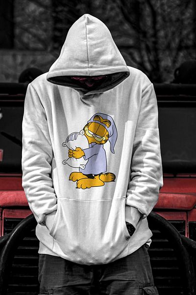 karikatürstore Garfield Pillow Zipperless Hooded Sweatshirt