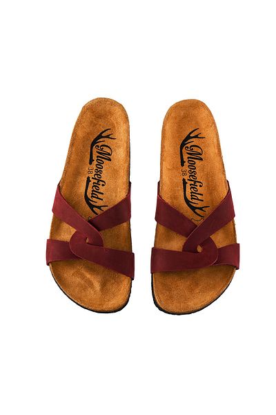 Moosefield Papuci de damă din piele naturală bordeaux