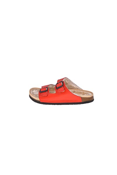 Moosefield Red Genuine Leather Women's Slippers