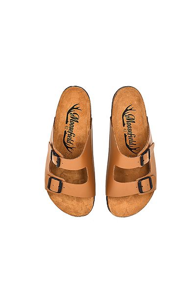 Moosefield Genuine Leather Light Brown Men's Slippers