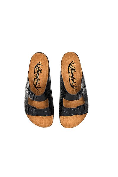 Moosefield Genuine Leather Black Men's Slippers