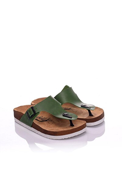 Moosefield Справжня шкіра, світло-зелені жіночі тапочки