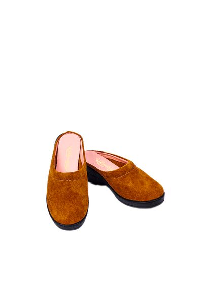 Moosefield Genuine Leather Brown Women's Slippers