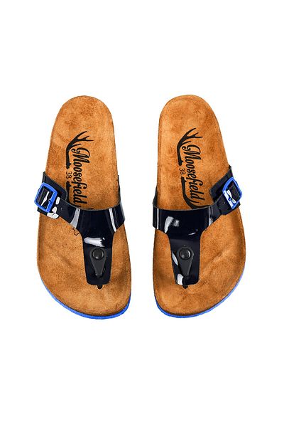 Moosefield Papuci de damă din piele bleumarin