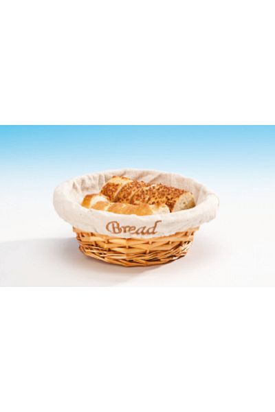 Alkan White Round Cloth Bread Basket