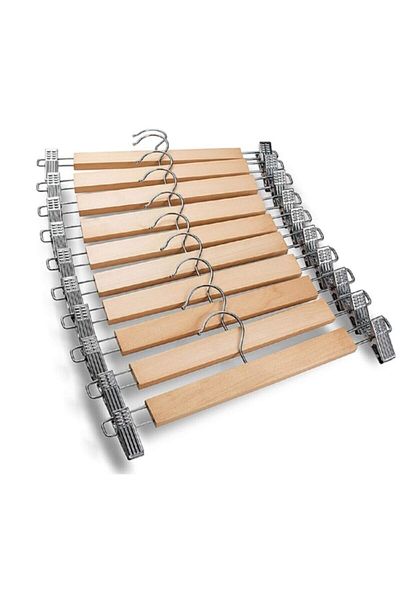 BALSA 5 Pieces Clothes and Clothing Hangers - Wooden Peg Hanger Pants Hanger