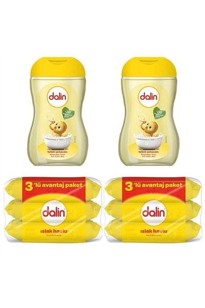 Dalin Classic Baby Shampoo - 100 ml (Pack of 2) + Wet Towel Wipes 6 X 56