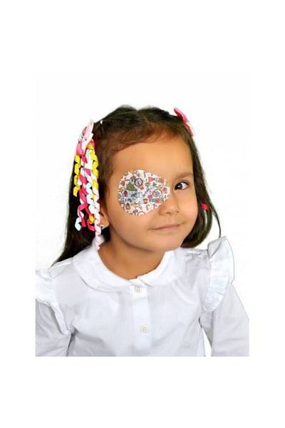 SRS CENTER صندوق مكون من 100 قطعة من شرائط تغطية العين للأطفال من Happy Eyes