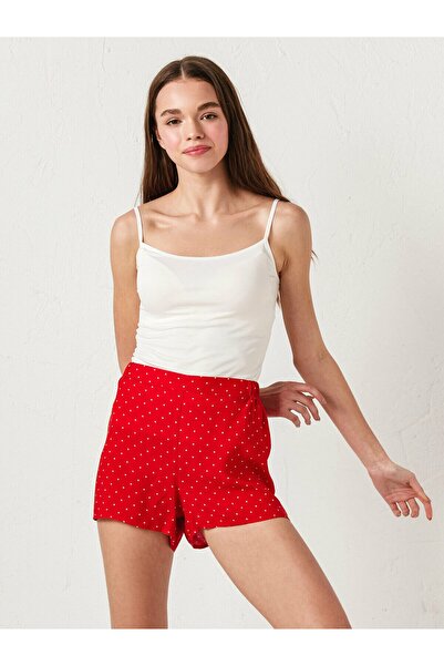 LC Waikiki Partea de jos a pijamalei cu imprimeu roșu pentru femei