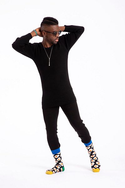 DERTEX Men's Black Long Sleeve Top and Bottom Woolen Underwear Set