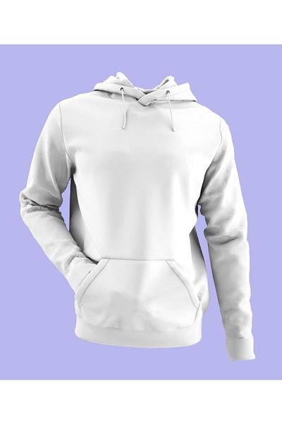 Raf Coll Φούτερ Unisex Λευκή Πλάτη Ψηφιακή στάμπα με κουκούλα