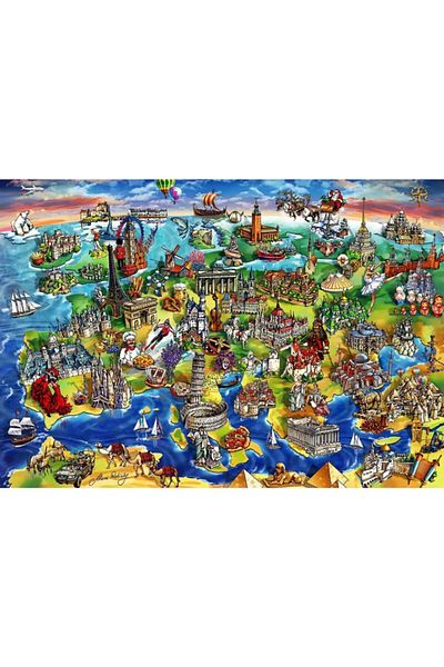Anatolian Puzzle Puzzle 1500 Pieces - Map of Europe - 4557