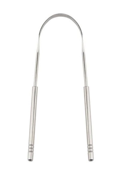 TİNEKE Metal Tongue Cleaning Tongue Scraper Tongue Cleaner Silver Crescent Steel Stainless Hygienic