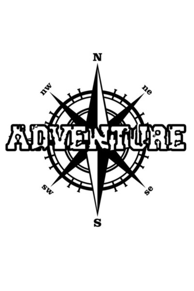 Melek Pazarı ملصق سيارة أسود مقاس 20 × 20 سم - بوصلة مغامرة للطرق الوعرة