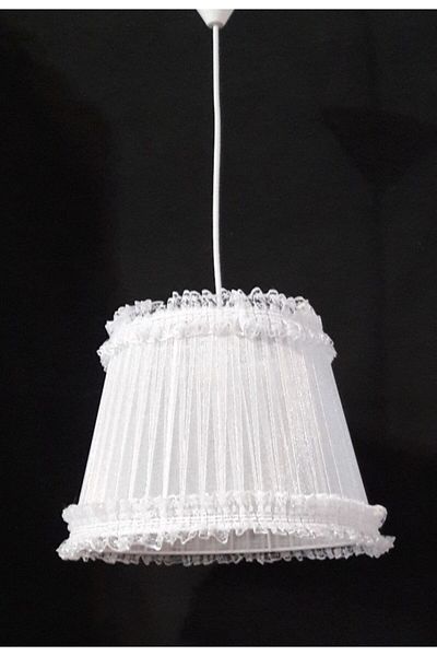 TEKAY AYDINLATMA White Ruffled Children's Room Bedroom Chandelier 30 Diameter