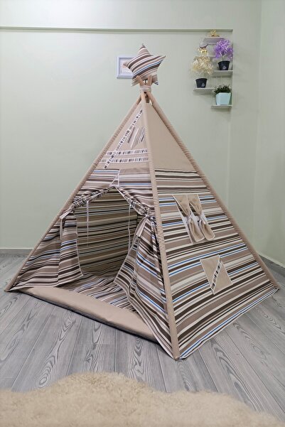 Henna Prime Henna Duck Sabitlenebilir Çocuk Oyun Çadırı Kahverengi Katmanlar