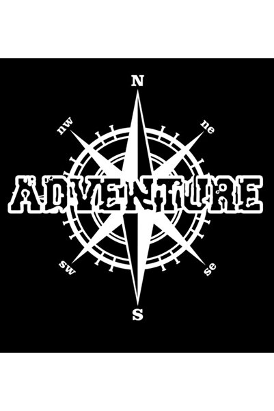 Melek Pazarı ملصق سيارة أبيض مقاس 20 × 20 سم - بوصلة مغامرة للطرق الوعرة