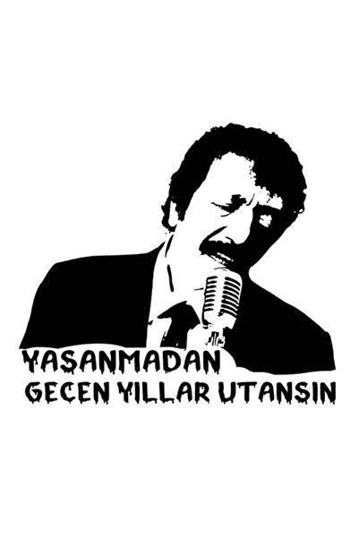 Melek Pazarı 30x27 Cm Siyah - Müslüm Gürses Sözleri Araba Sticker
