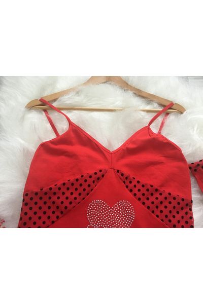 Altınay Lilitime 741 Stone Red Women's Shorts Set