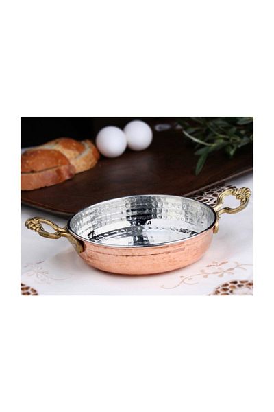 Tomurcukhome Copper Hammer Tattoo Thick Egg Pan & Field 16 cm