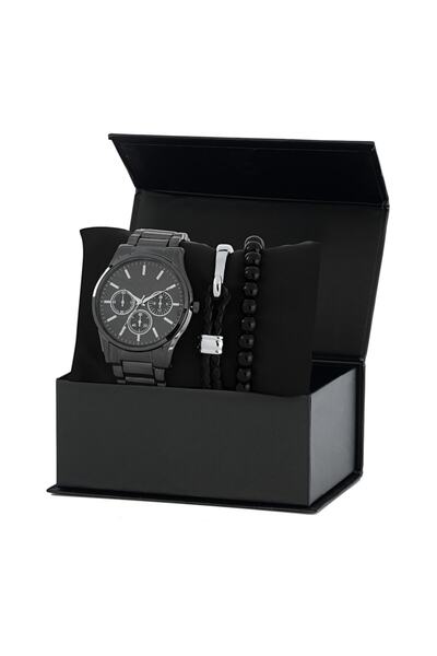 Forentina Erkek Metal Kol Saati 2 Adet Bileklik Kombin Set Erkek - Ps172200tr
