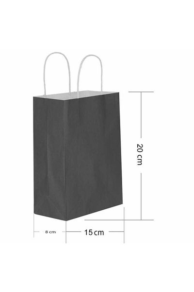 Kikajoy Черна подаръчна торбичка от крафт 15x20 см, 25 броя