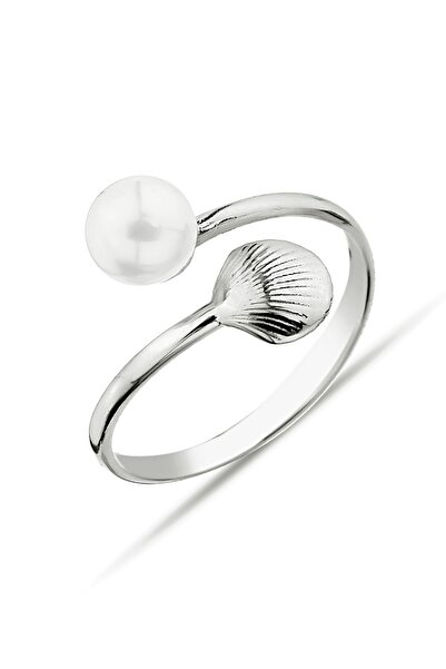 Argentum Concept 925 Ayar Gümüş Mayorka İncili İstiridye Yüzük - Y015101