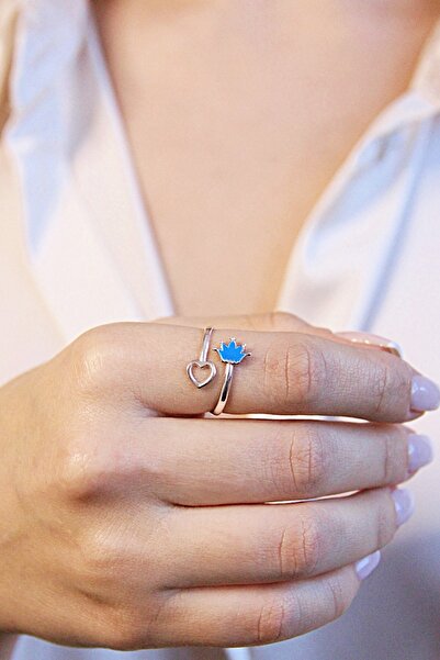 Argentum Concept 925 Ayar Gümüş Taç ve Kalp Figürlü Yüzük - Y016101