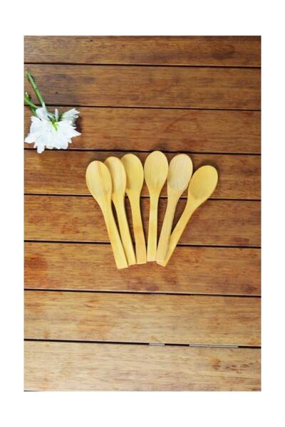 Vegan Bambu Reçel Servis Çay Kaşığı 6'lı Mama Kaşığı