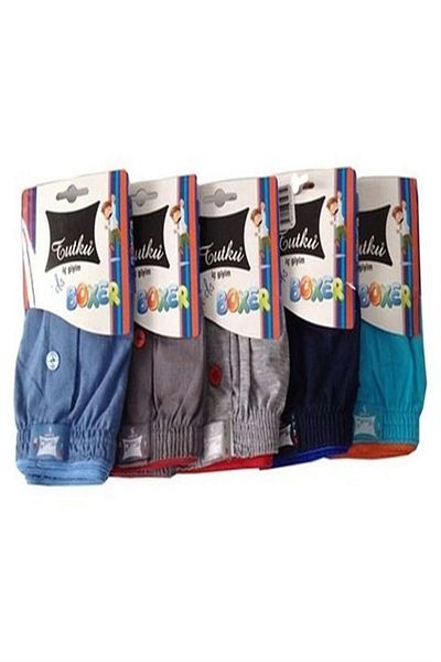 Tutku Slip boxer cu talie prosop pentru băiat, pachet de 6 bumbac colorat – 00139