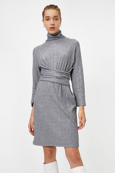 Koton Kleid - Grau - Strickkleid
