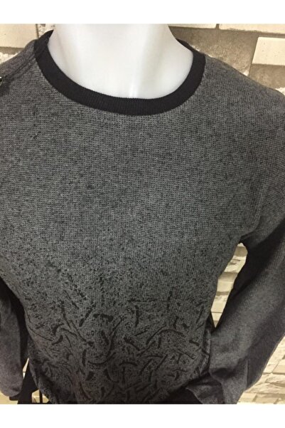 BENESSE Men's Anthracite Thessaloniki Crew Neck Sweater