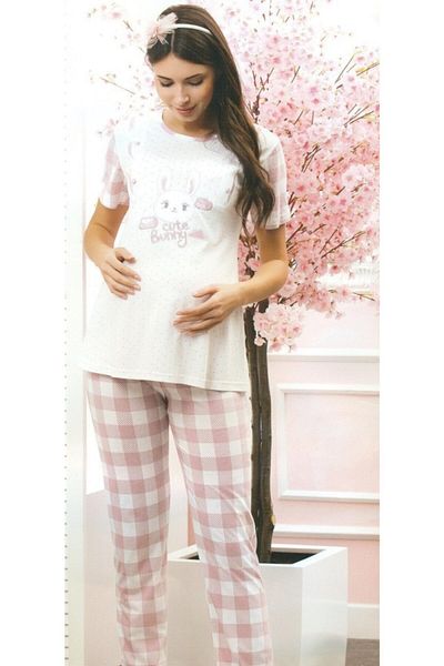 FLZ Women's Pink Maternity Pajama Set