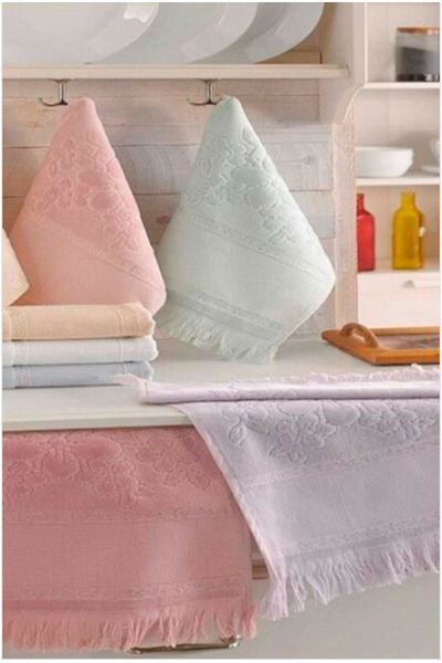 Fiesta 6 Pieces Etamine Bordered Fringed Towel
