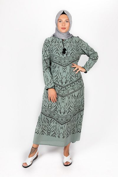 ÇIKRIKÇI TEKSTİL ŞİLE BEZİ Sile Cloth Printed Long Sleeve Dress