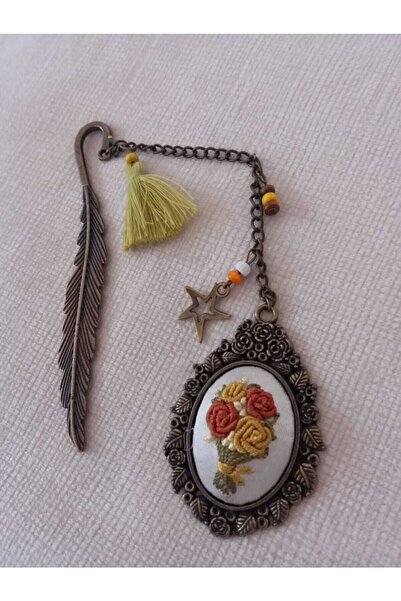 adilstore Semn de carte Semn de carte brodat manual cu cusături rococo