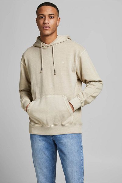 Jack & Jones Men's Vintage Cream Hooded Sweatshirt - 12174457