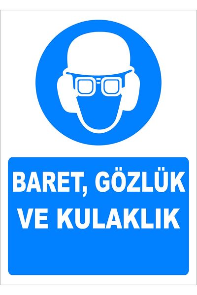 Burada Medikal ve Reklam علامة تحذيرية لإدخال سماعات الرأس والنظارات مقاس 70 × 100 سم