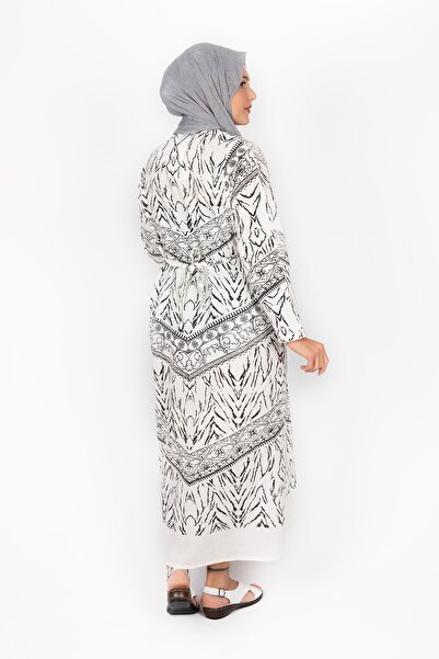 ÇIKRIKÇI TEKSTİL ŞİLE BEZİ Şile Bezi Baskılı Uzun Kol Elbise
