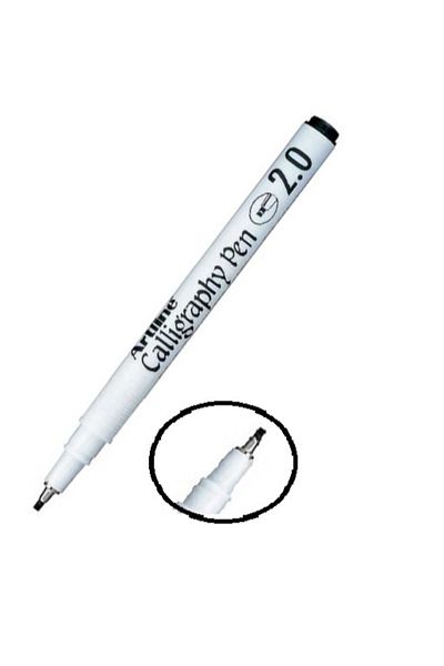artline Black Calligraphy 2.0 mm Straight Cut Point Pen