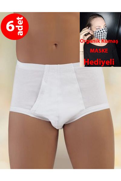Şahinler 6 Pieces Combed Cotton Men's Bagged Briefs White Me013